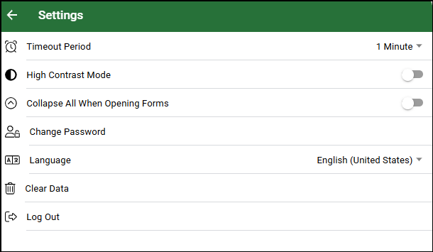 Machine Language Select Menu Selecting the App Language