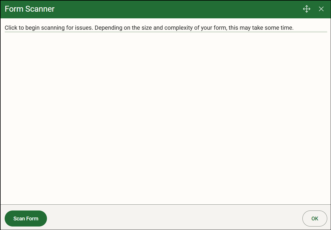 Excise Scanning Form Scanning a Form for Errors and Issues
