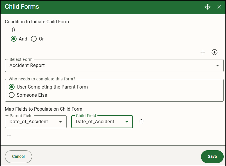 Linking Child Forms