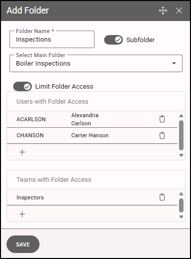 Adding a Folder