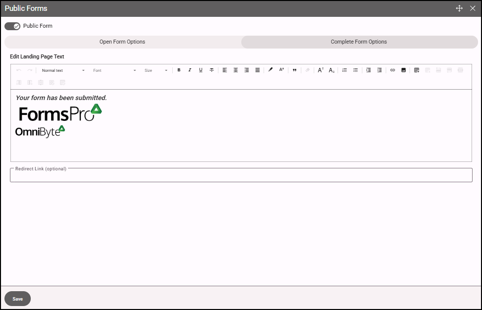 Creating Public Forms