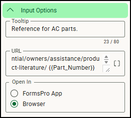 Adding a Link Input to a Form